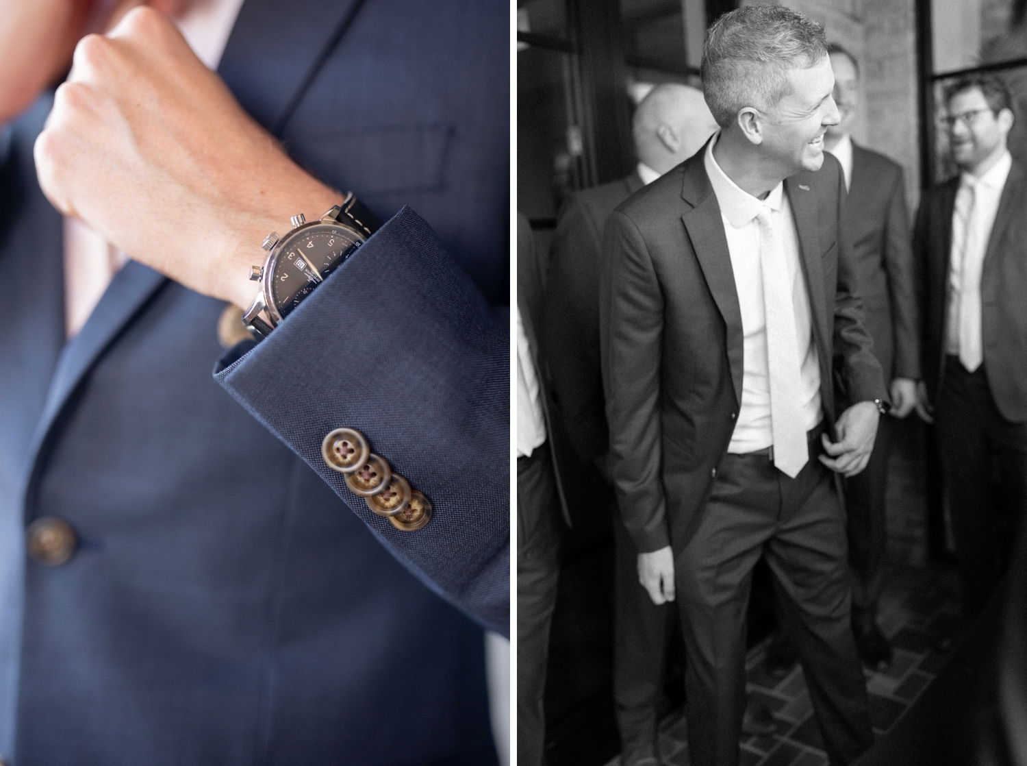 Groom wedding detail closeups at Revel motor row wedding, photography by Allison Francois