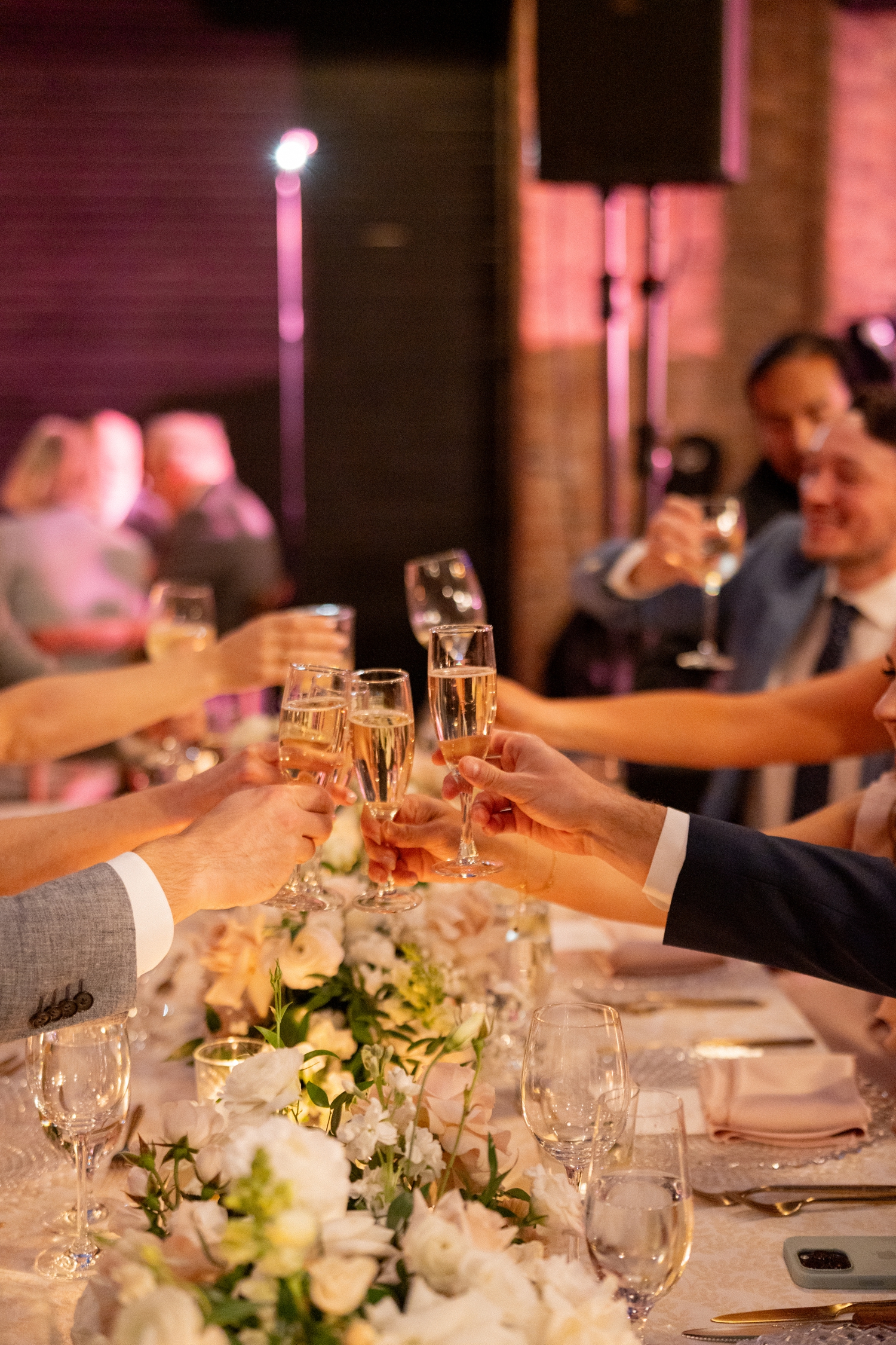 wedding reception details at revel motor row chicago
