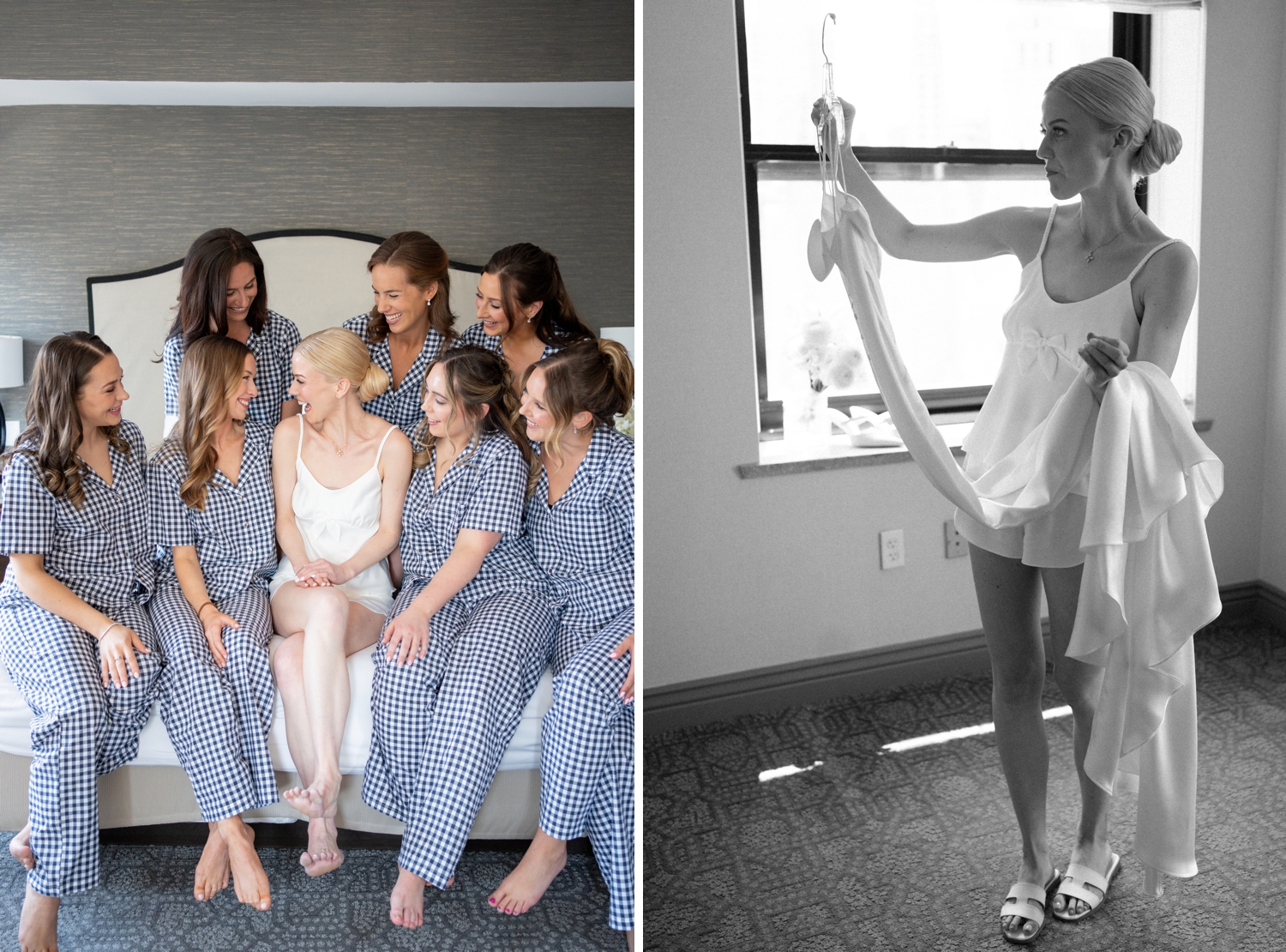 continental hotel chicago wedding photos of bride getting ready