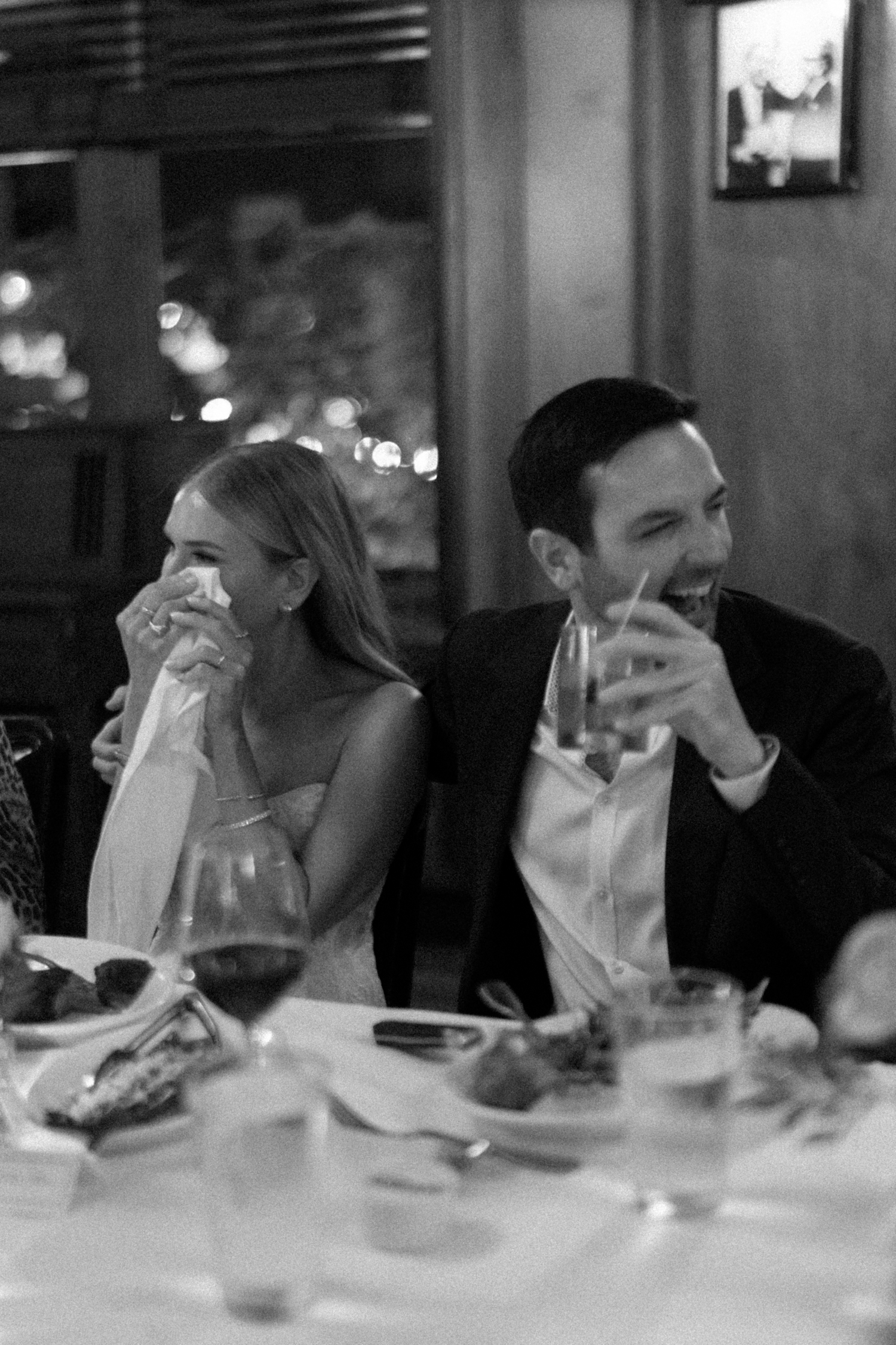 Bride and groom tearing up at thier Chicago History Museum Wedding by Chicago Wedding Photographer Allison Francois