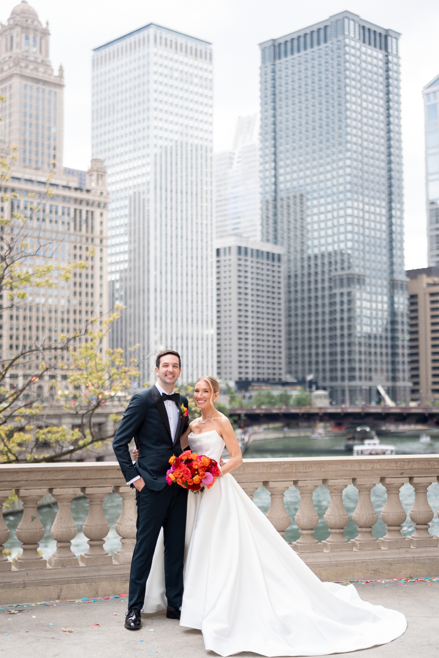 Wedding portraits at the chicago history museum wedding venue​

