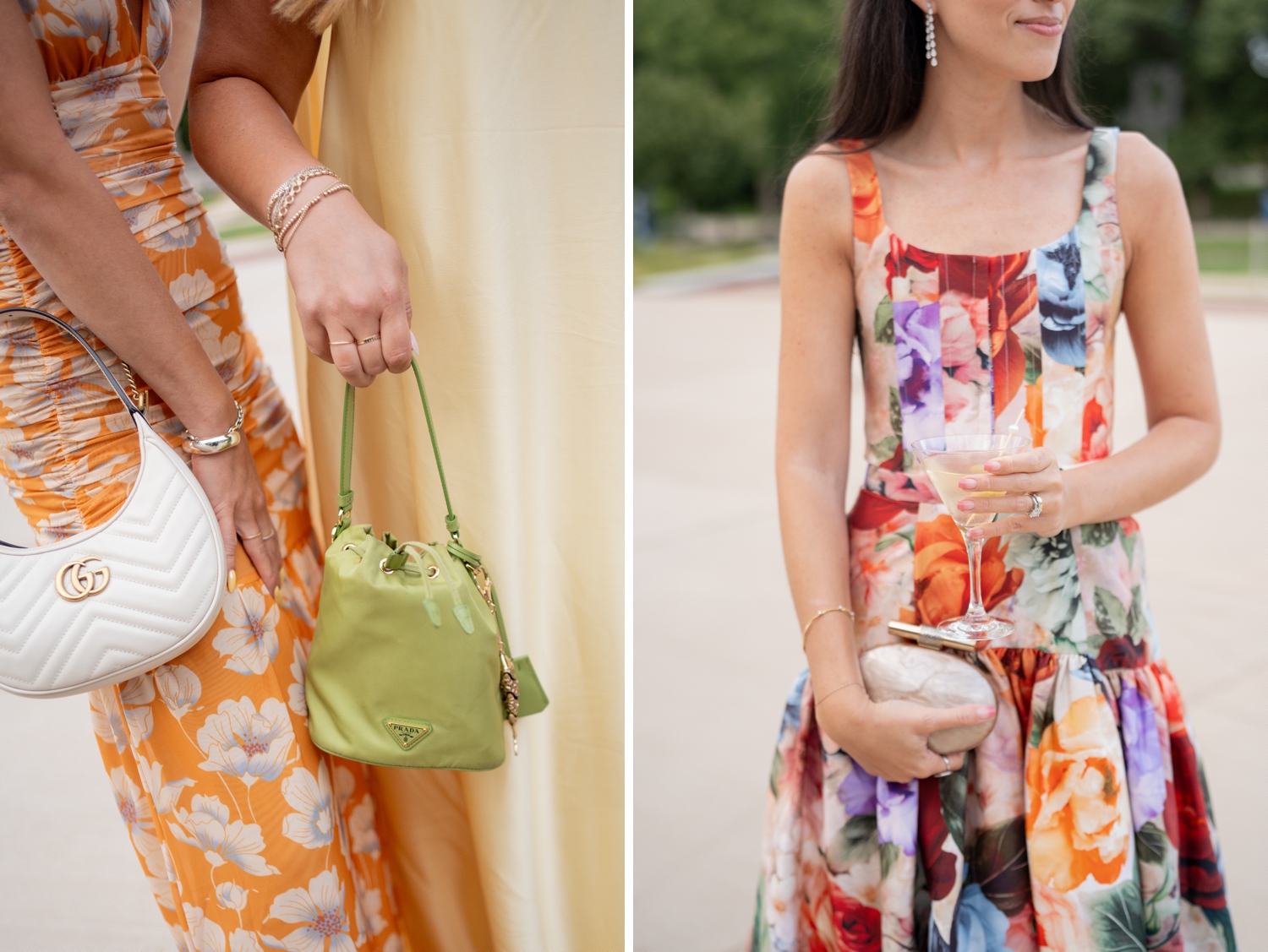 chicago history museum wedding photos​ of stylish guest holding bag